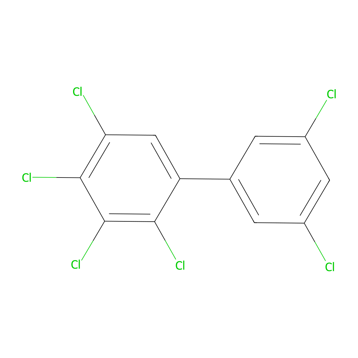 2,3,3',4,5,5'-Hexachlorobiphenyl molecular structure, CAS 39635-35-3