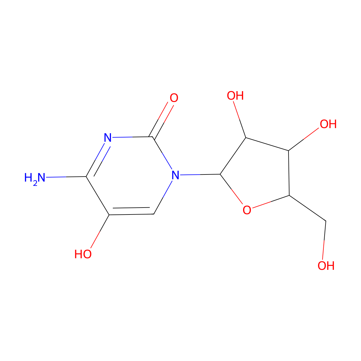 5-Hydroxycytidine molecular structure, CAS 39638-73-8