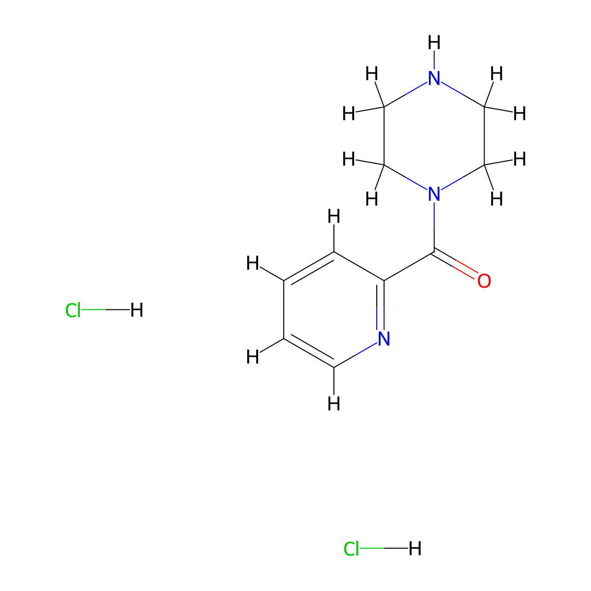 1-(Pyridin-2-ylcarbonyl)piperazine dihydrochloride molecular structure, CAS 39639-99-1