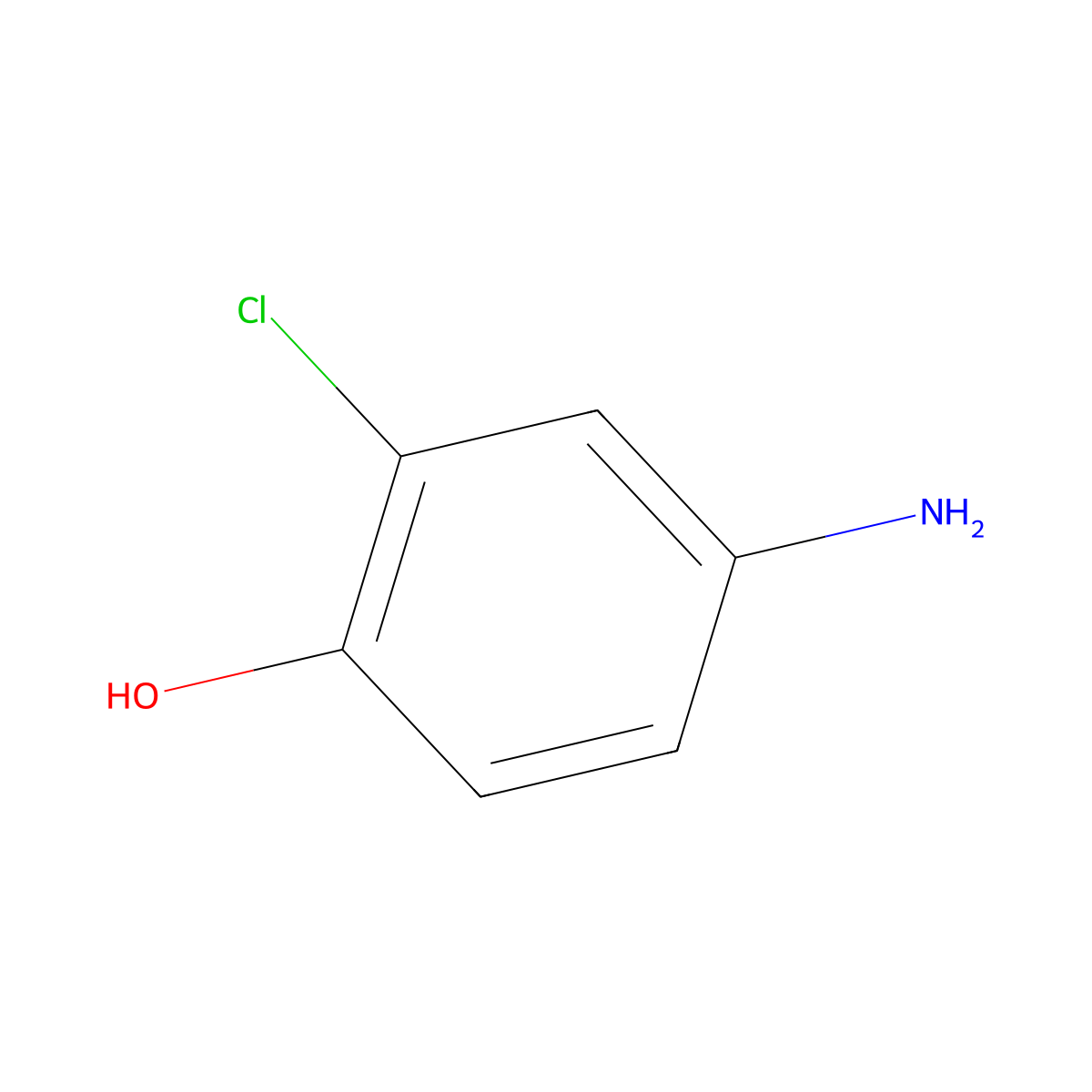 4-Amino-2-chlorophenol molecular structure, CAS 3964-52-1
