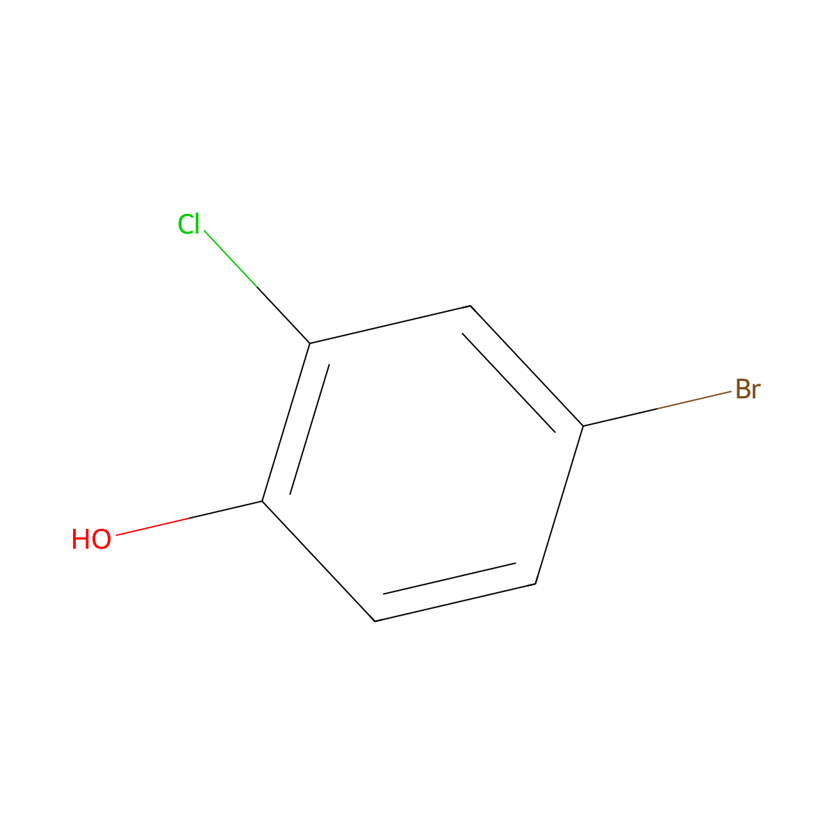 4-Bromo-2-chlorophenol molecular structure, CAS 3964-56-5