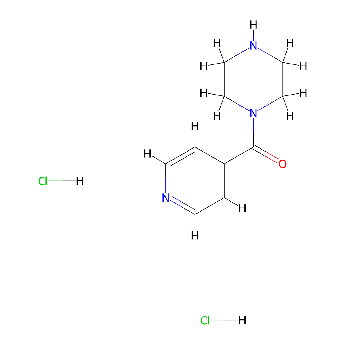 1-(Pyridine-4-carbonyl)piperazine dihydrochloride molecular structure, CAS 39640-05-6