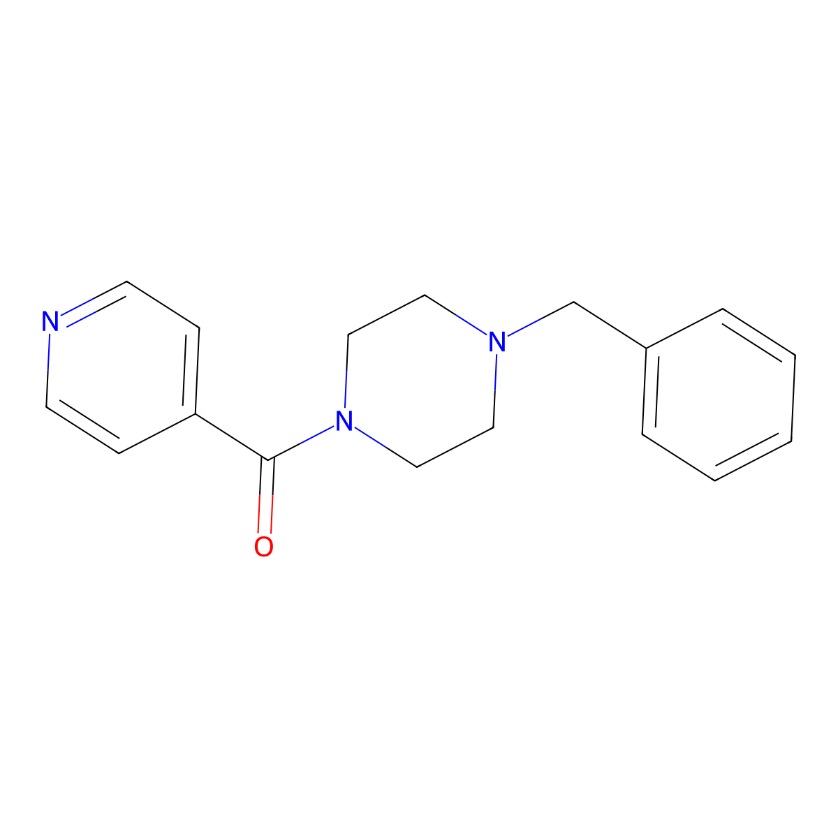 1-Benzyl-4-isonicotinoylpiperazine molecular structure, CAS 39640-06-7