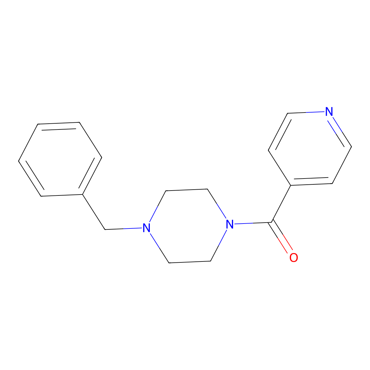 1-Benzyl-4-isonicotinoylpiperazine molecular structure, CAS 39640-06-7