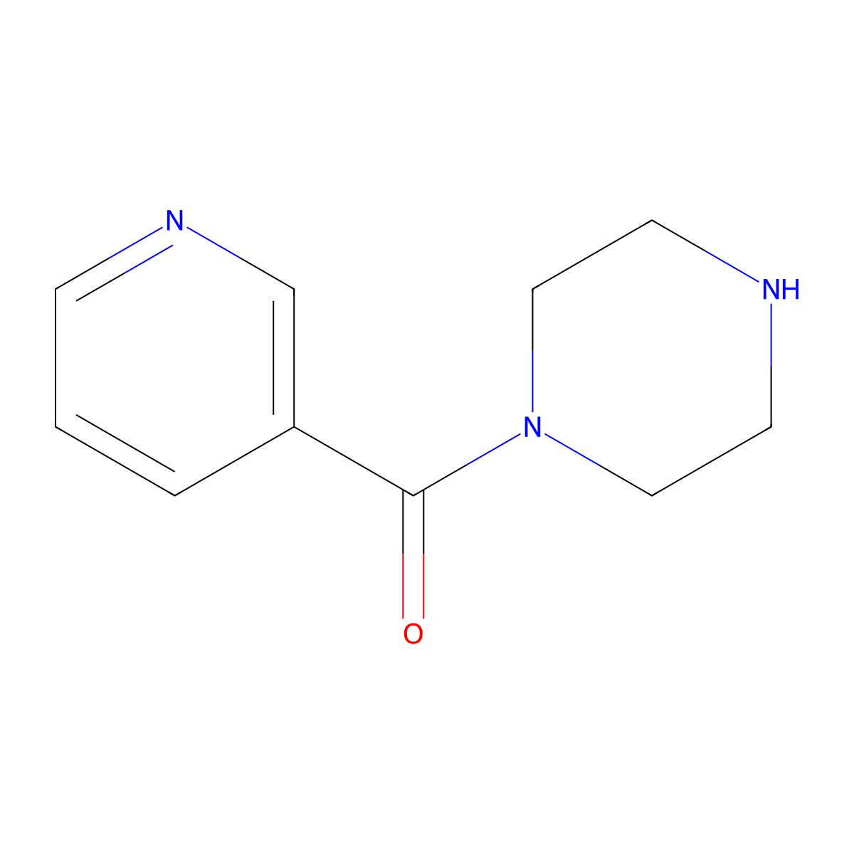 1-(3-Pyridinylcarbonyl)piperazine molecular structure, CAS 39640-08-9