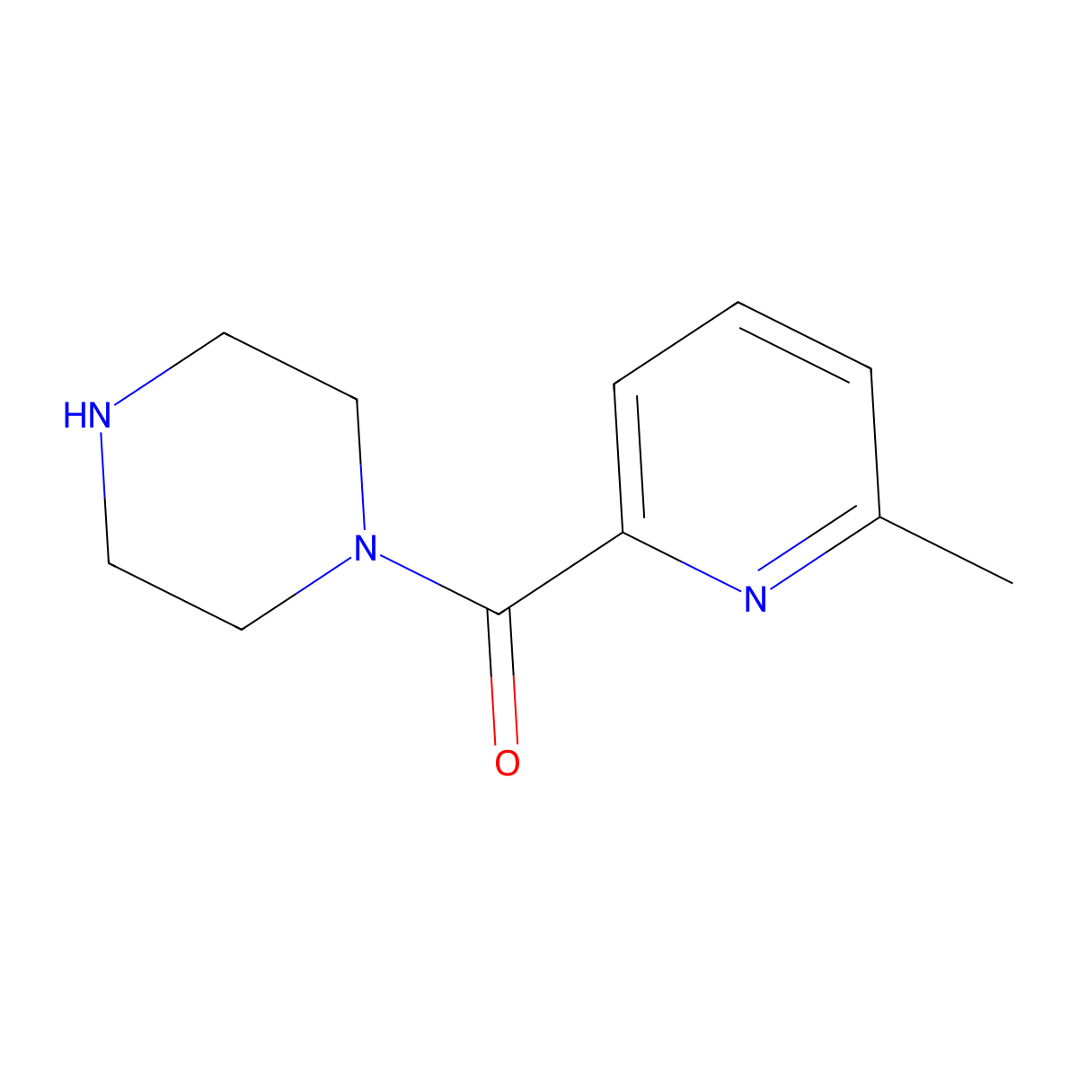 1-(6-Methylpyridine-2-carbonyl)piperazine molecular structure, CAS 39640-16-9