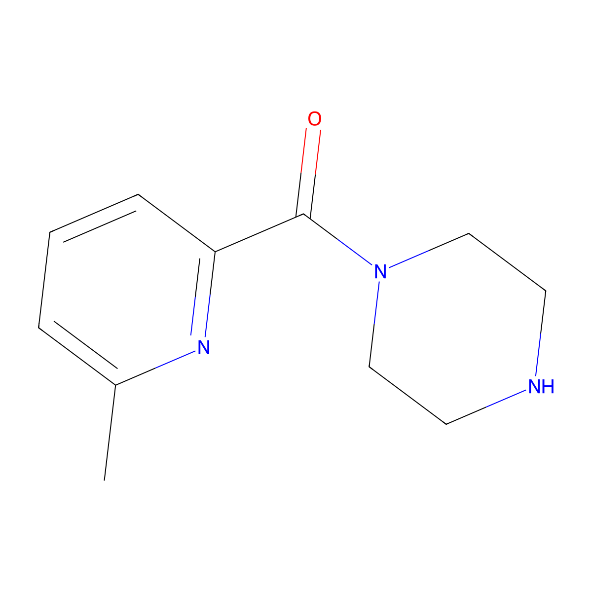1-(6-Methylpyridine-2-carbonyl)piperazine molecular structure, CAS 39640-16-9