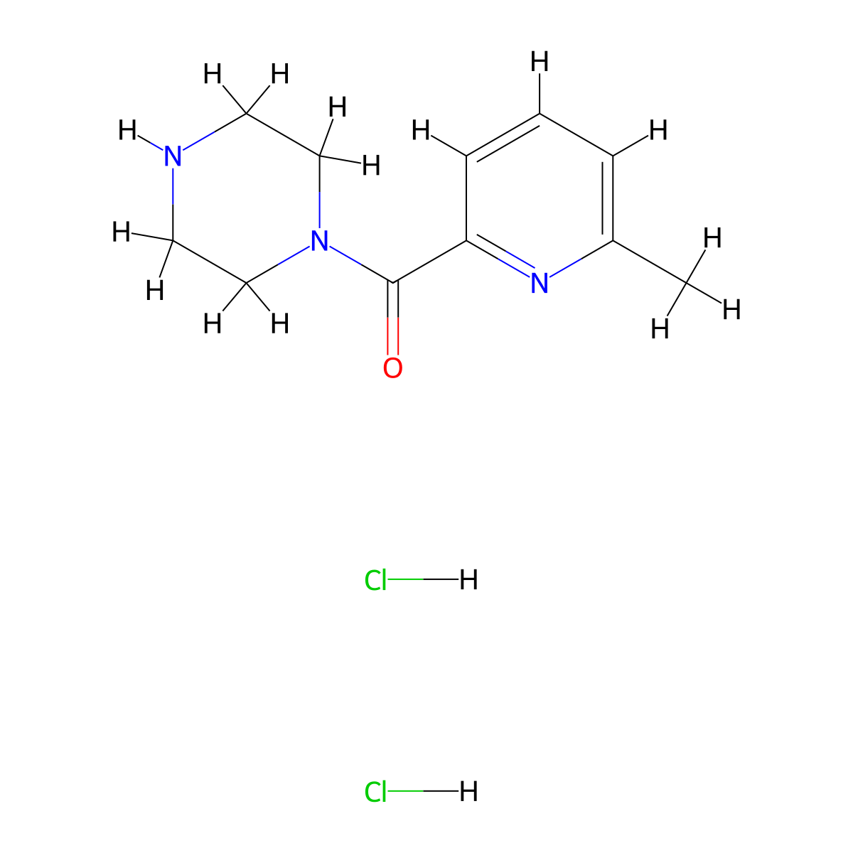 1-(6-Methylpyridine-2-carbonyl)piperazine dihydrochloride molecular structure, CAS 39640-17-0