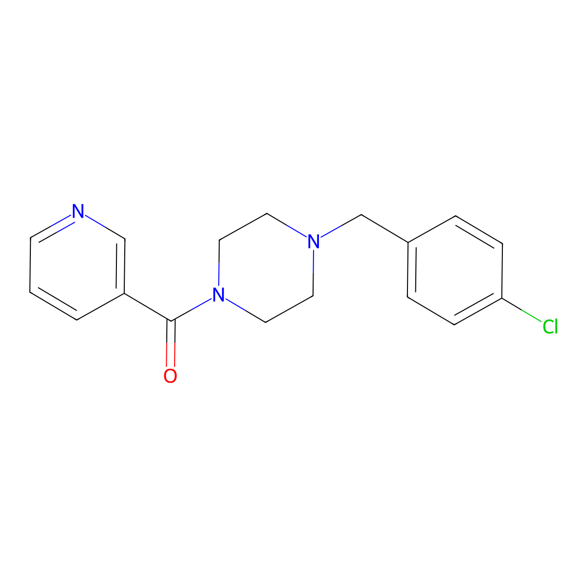 [4-(4-Chlorobenzyl)piperazin-1-yl](pyridin-3-yl)methanone molecular structure, CAS 39640-30-7
