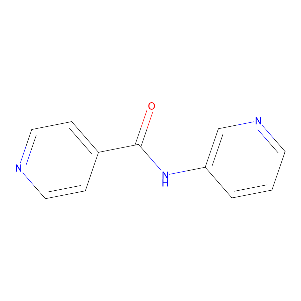 N-(pyridin-3-yl)pyridine-4-carboxamide molecular structure, CAS 39642-69-8