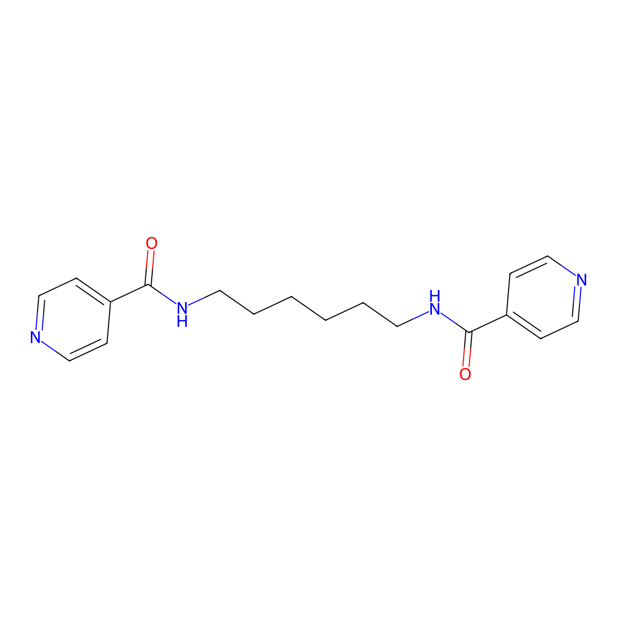 1,6-Bis(pyridine-4-carboxamido)hexane molecular structure, CAS 39642-75-6