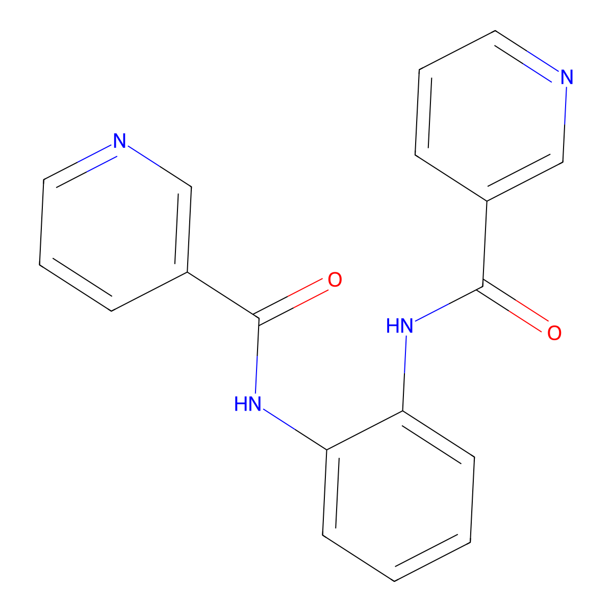 N-[2-(pyridine-3-carbonylamino)phenyl]pyridine-3-carboxamide molecular structure, CAS 39642-80-3