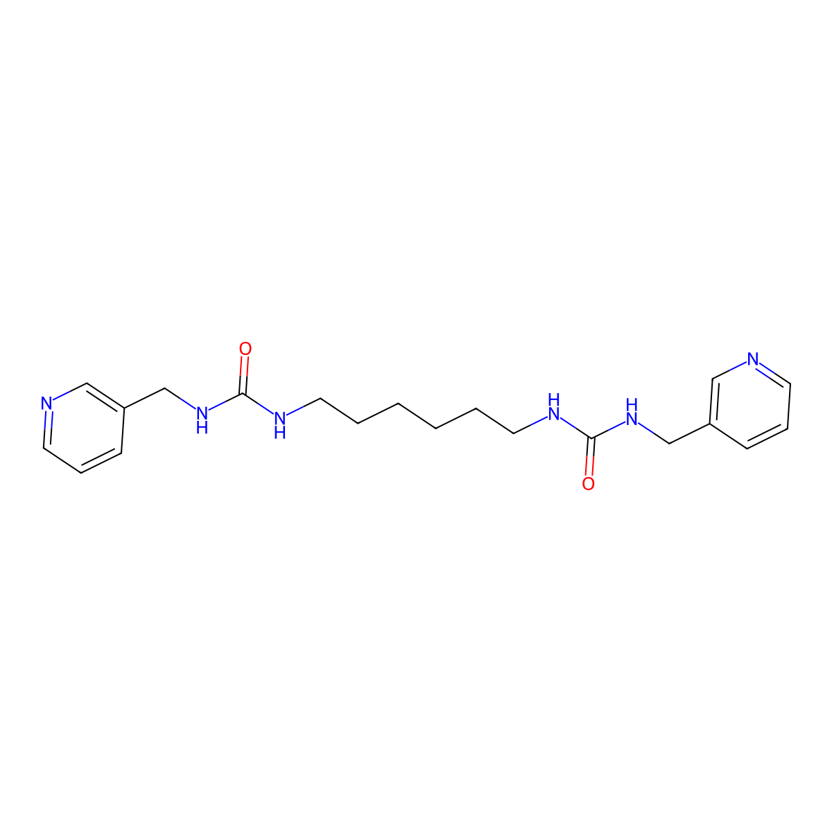 1,1'-Hexamethylenebis(3-(3-pyridylmethyl)urea) molecular structure, CAS 39642-86-9