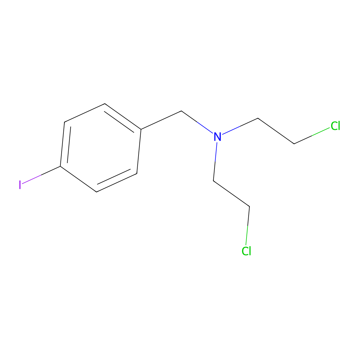 N,N-Bis(2-chloroethyl)-p-iodobenzylamine molecular structure, CAS 39644-00-3