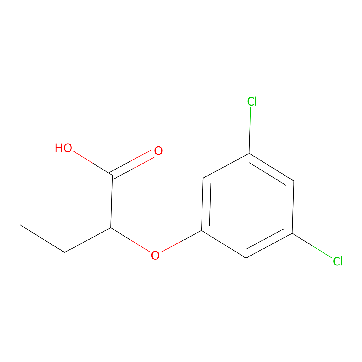 2-(3,5-Dichlorophenoxy)butanoic acid molecular structure, CAS 39644-27-4