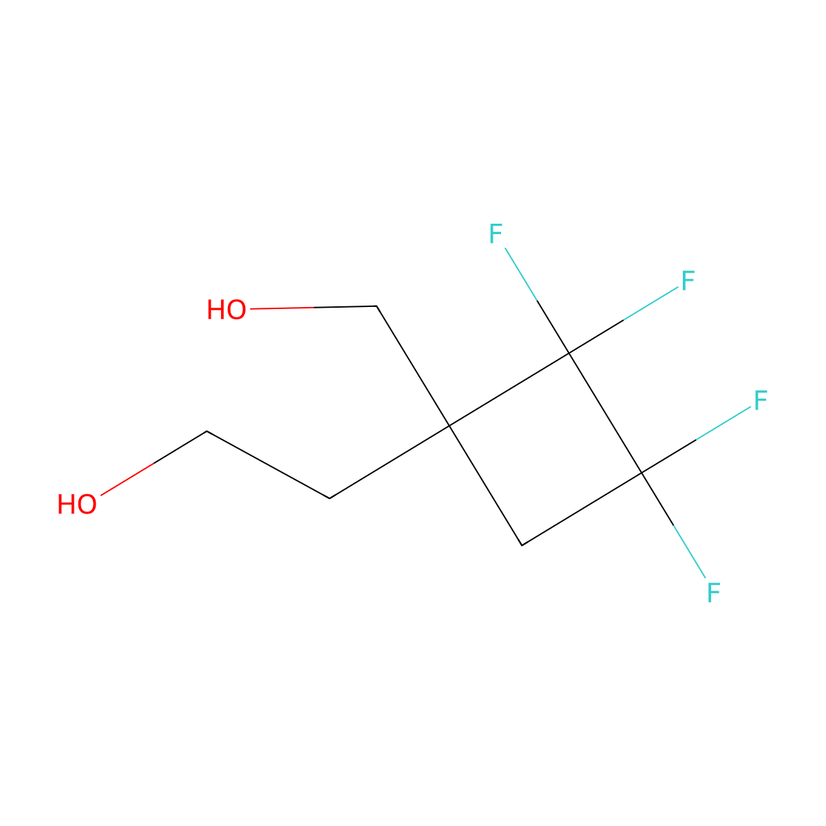 2-[2,2,3,3-Tetrafluoro-1-(hydroxymethyl)cyclobutyl]ethan-1-ol molecular structure, CAS 39645-37-9