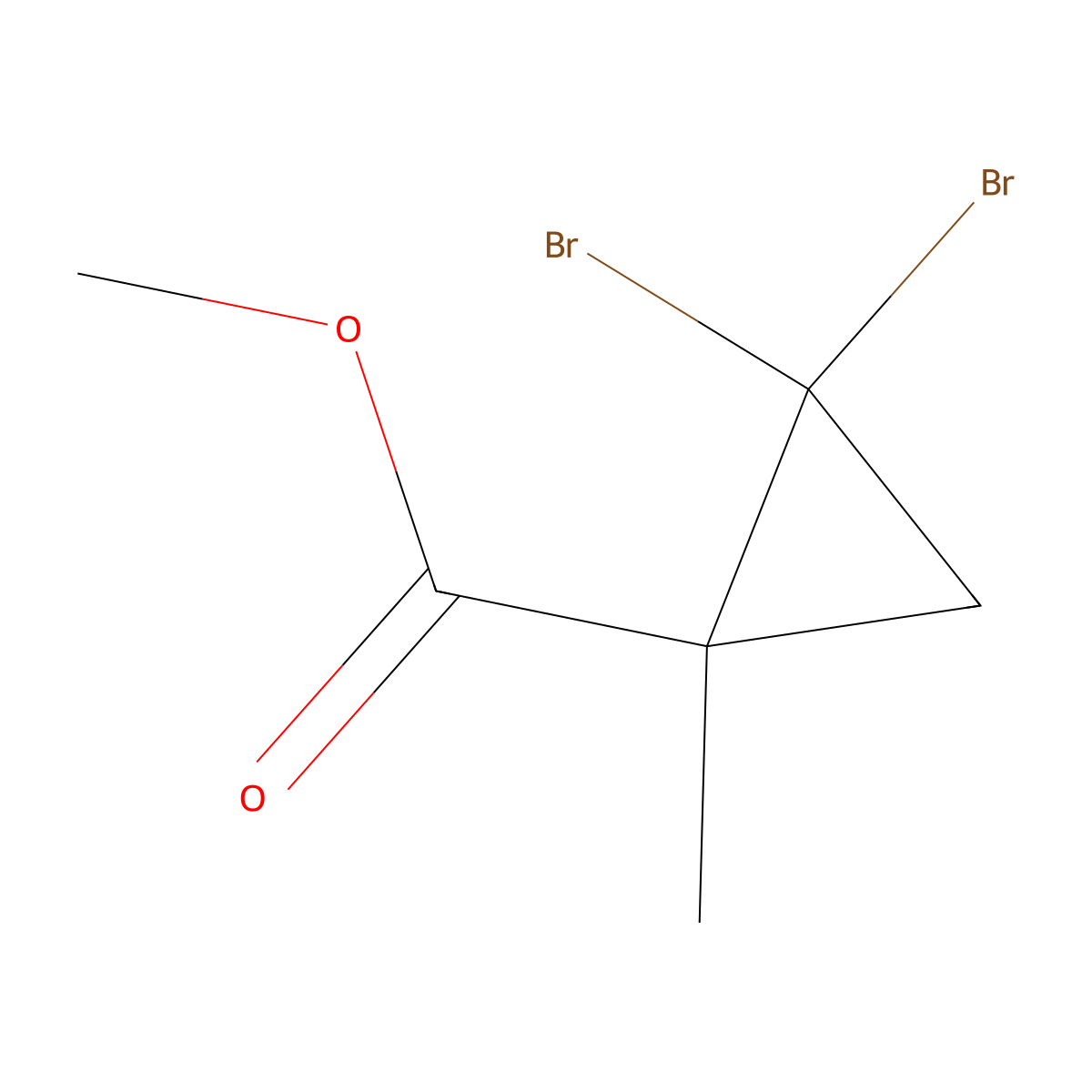 Methyl 2,2-dibromo-1-methylcyclopropane-1-carboxylate molecular structure, CAS 39647-01-3