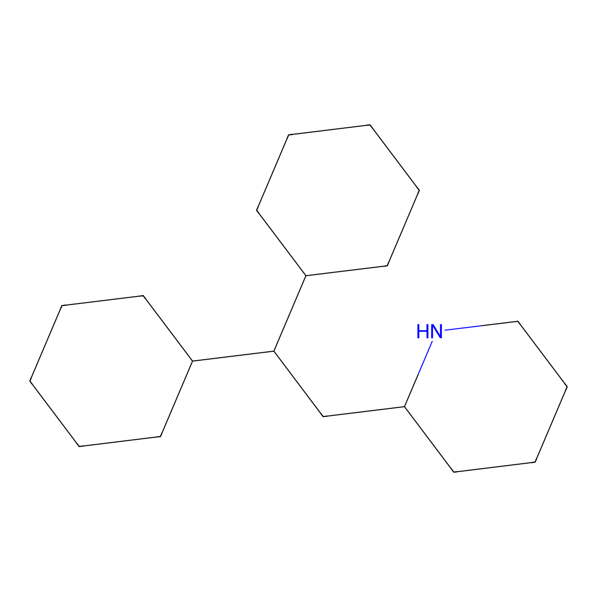 Perhexiline molecular structure, CAS 39648-47-0