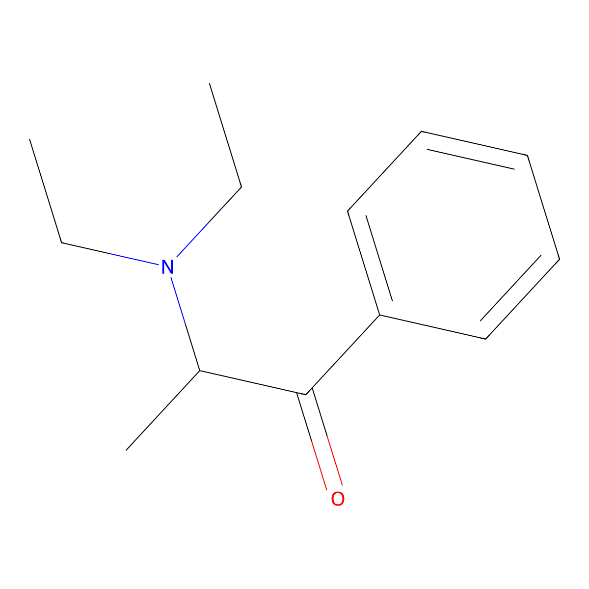 (+)-2-Diethylaminopropiophenone molecular structure, CAS 39648-49-2