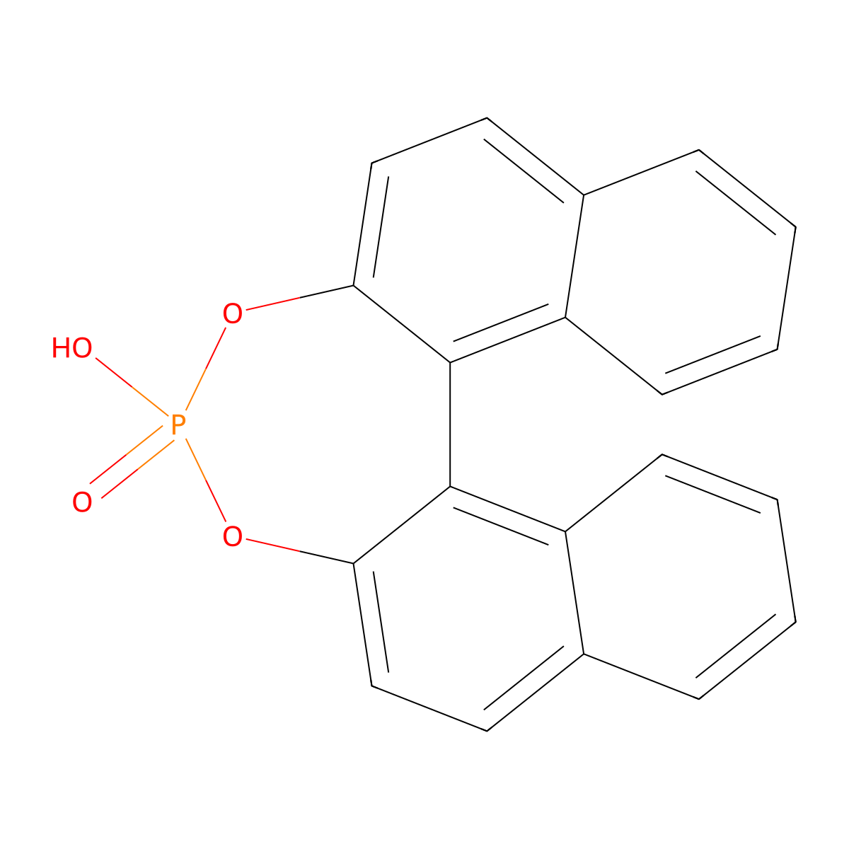 (R)-4-Hydroxydinaphtho[2,1-d:1',2'-f][1,3,2]dioxaphosphepine 4-oxide , (R)-1,1'-Binaphthyl-2,2'-diyl hydrogenphosphate molecular structure, CAS 39648-67-4