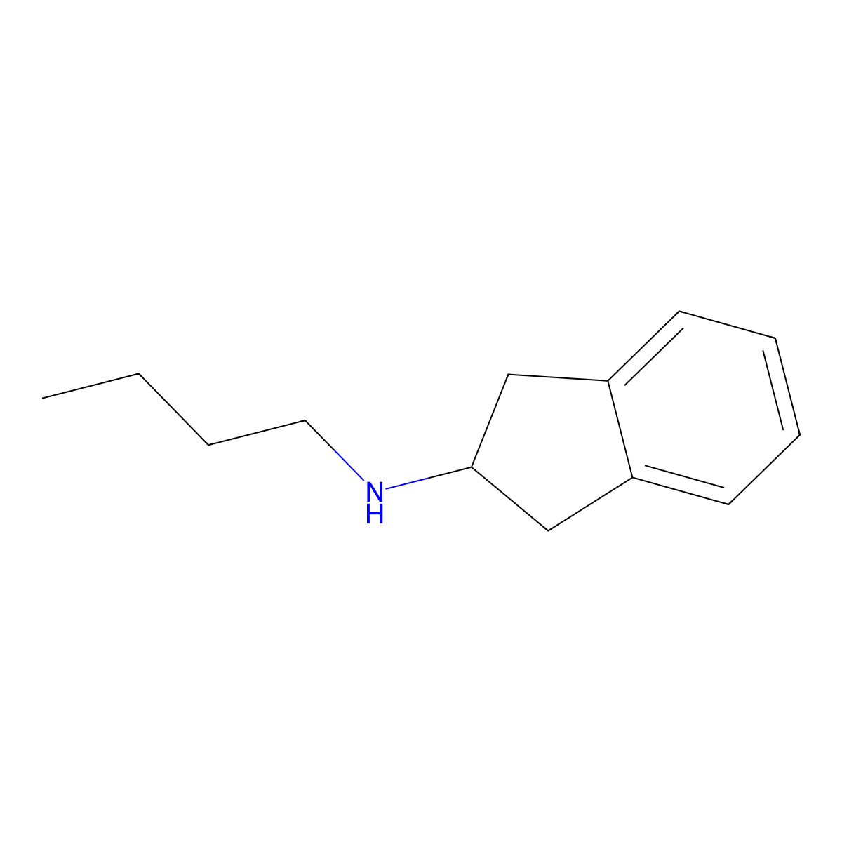 N-butyl-2,3-dihydro-1H-inden-2-amine molecular structure, CAS 39649-60-0