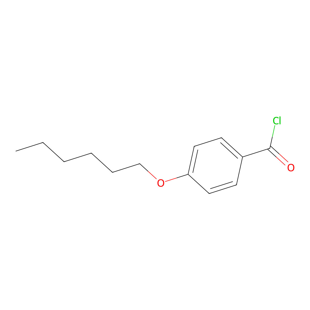 Benzoyl chloride, 4-(hexyloxy)- molecular structure, CAS 39649-71-3