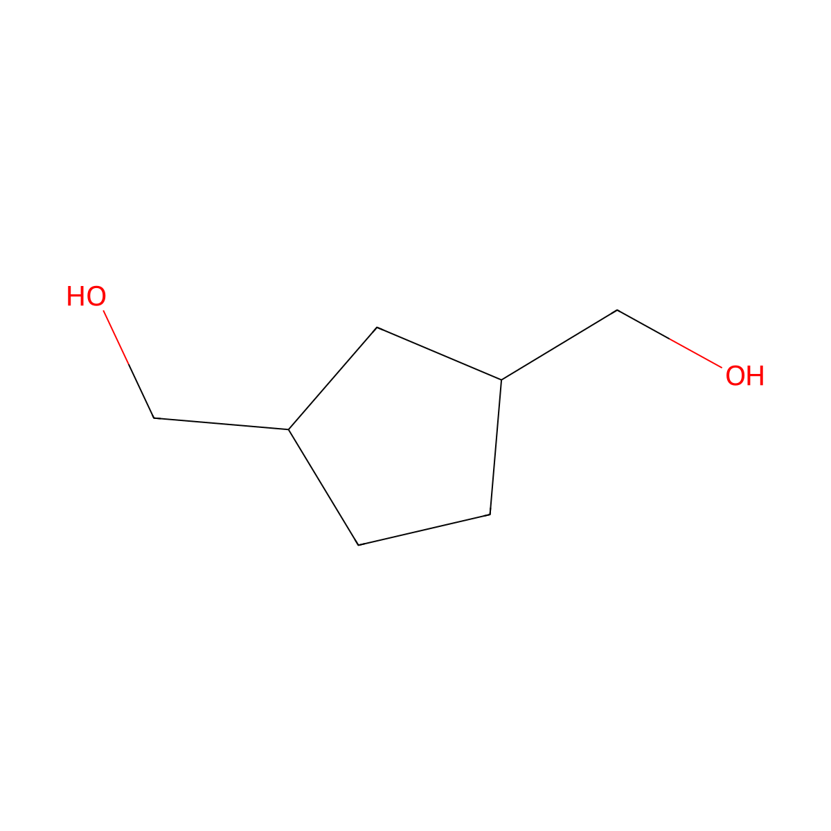 1,3-Cyclopentanedimethanol, (1R,3S)-rel- molecular structure, CAS 3965-56-8