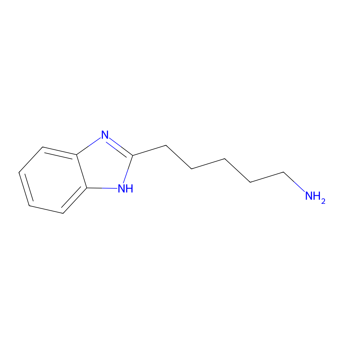 1H-Benzimidazole-2-pentanamine molecular structure, CAS 39650-63-0