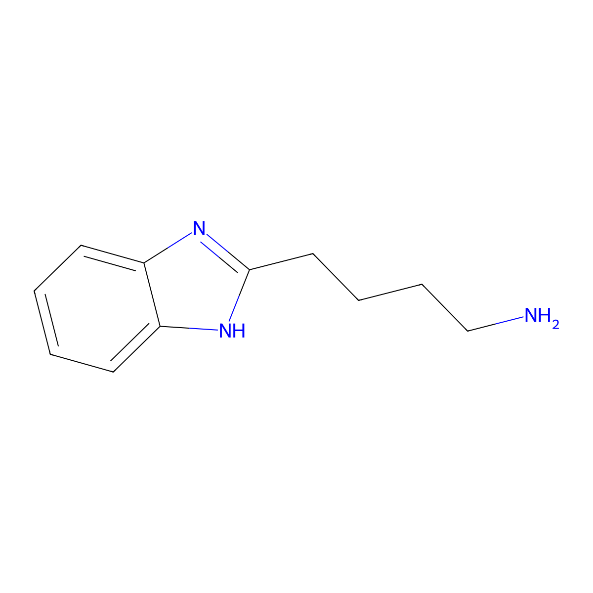 1H-Benzimidazole-2-butanamine molecular structure, CAS 39650-64-1