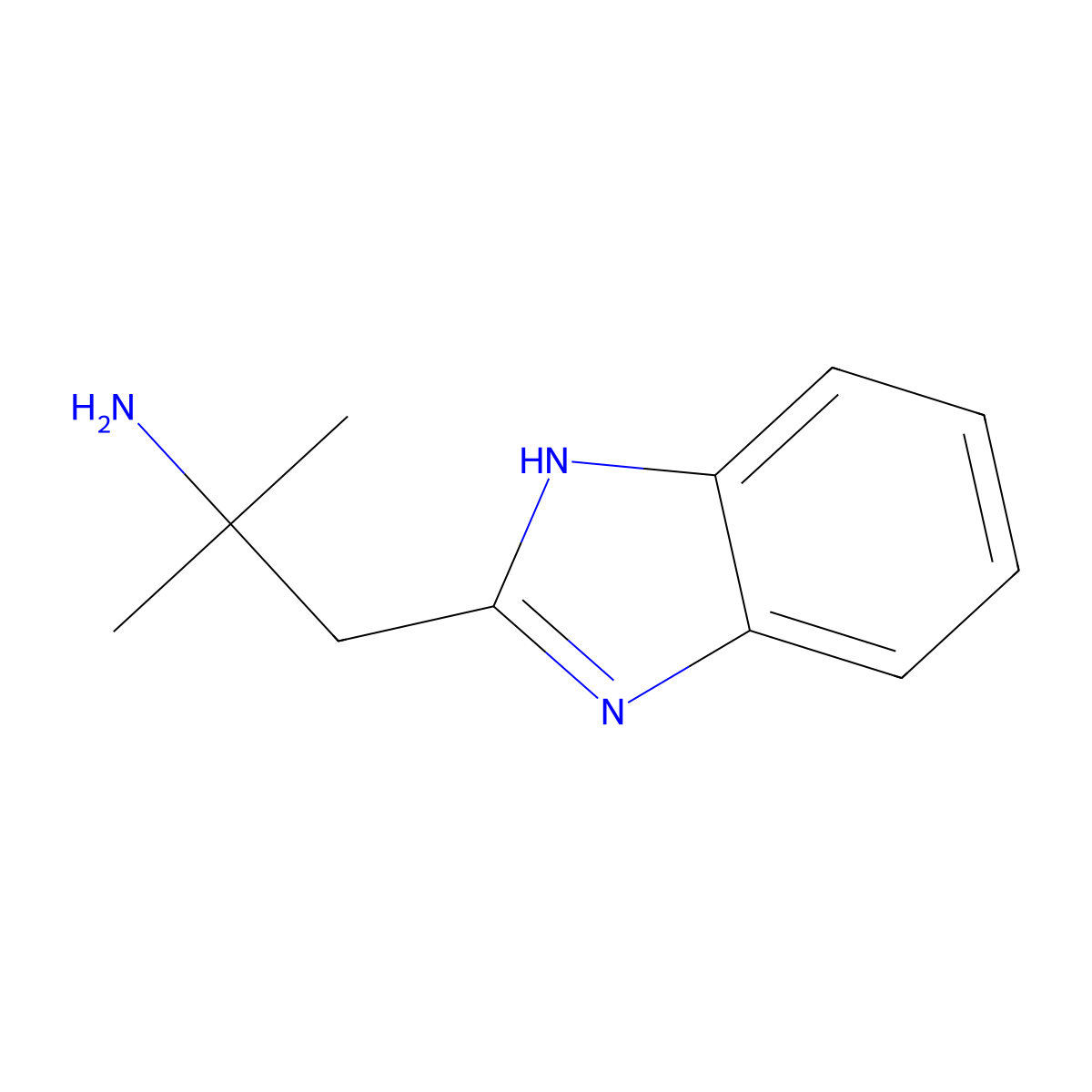 1-(1H-Benzo[d]imidazol-2-yl)-2-methylpropan-2-amine molecular structure, CAS 39650-66-3