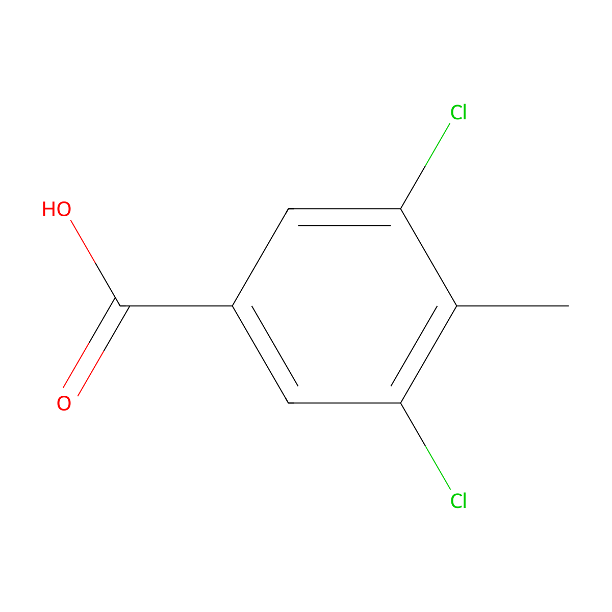 3,5-Dichloro-4-methylbenzoic acid molecular structure, CAS 39652-34-1