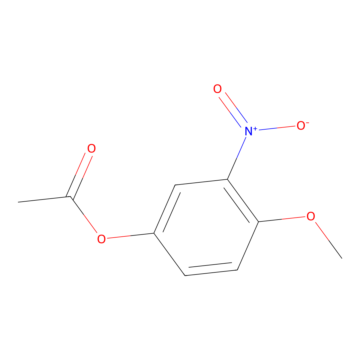 Phenol, 4-methoxy-3-nitro-, 1-acetate molecular structure, CAS 39653-87-7