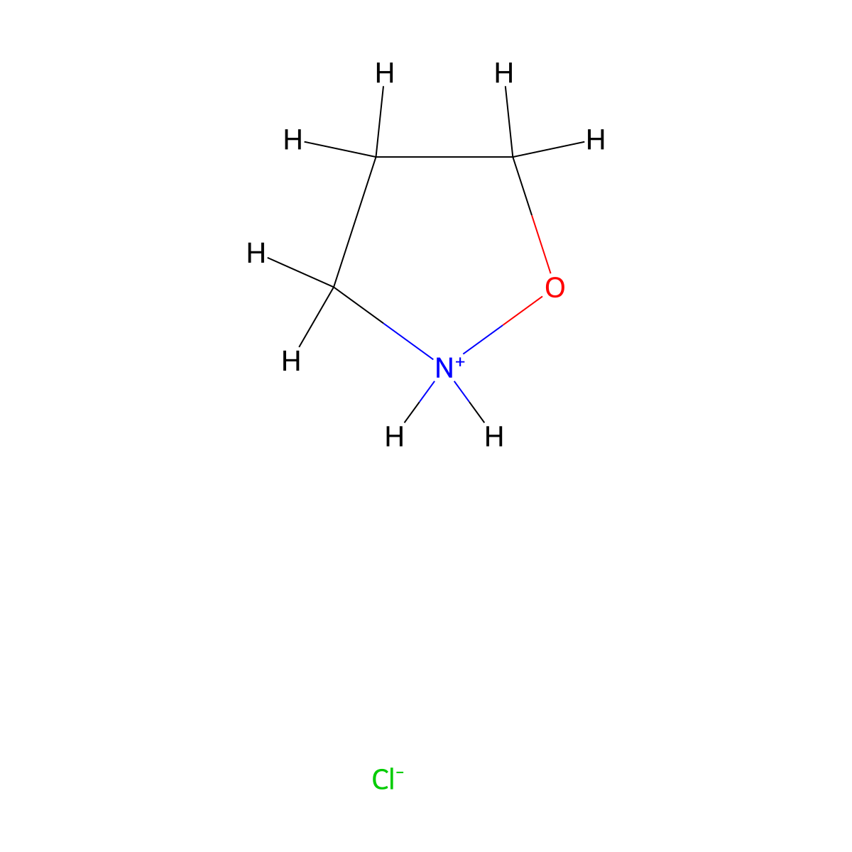 1,2-Oxazolidin-2-ium;chloride molecular structure, CAS 39657-45-9
