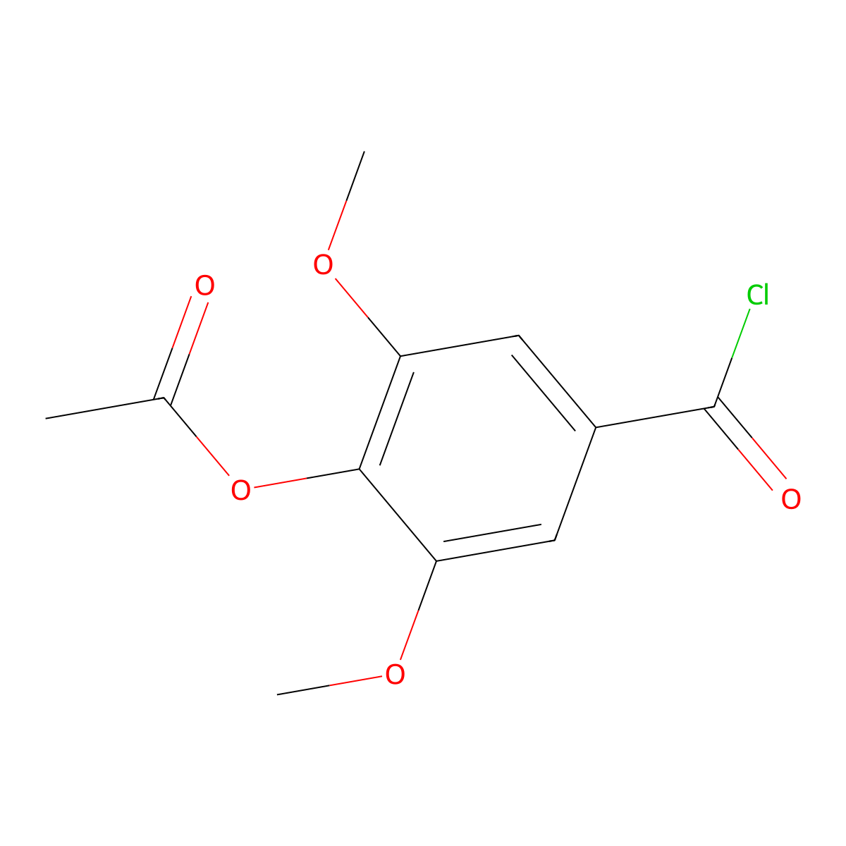 4-Acetoxy-3,5-dimethoxybenzoyl chloride molecular structure, CAS 39657-47-1