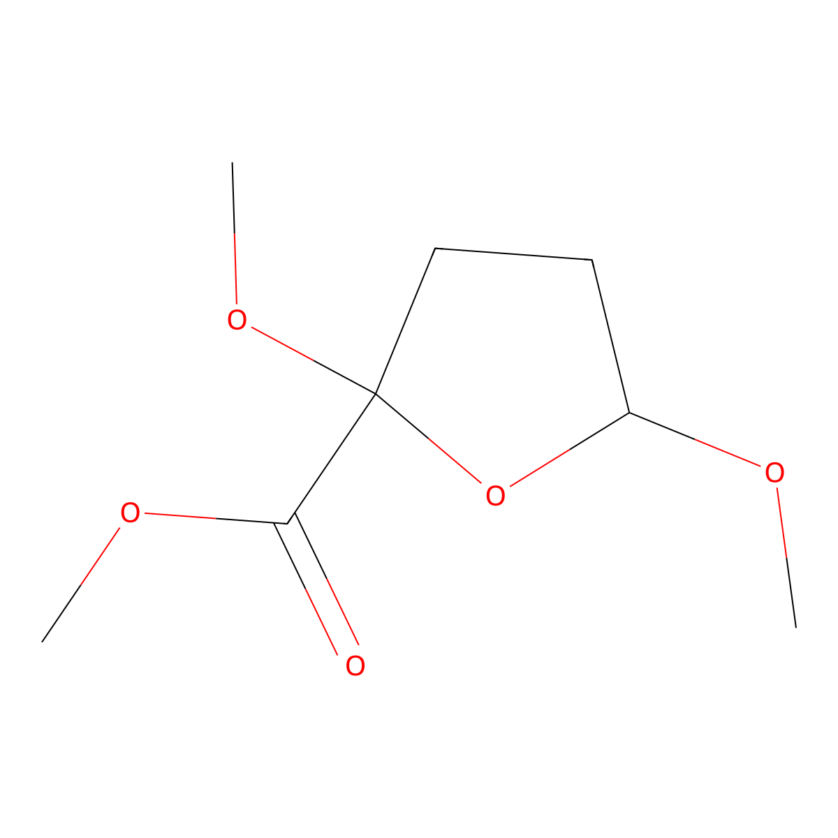 Methyl tetrahydro-2,5-dimethoxyfuroate molecular structure, CAS 39658-49-6