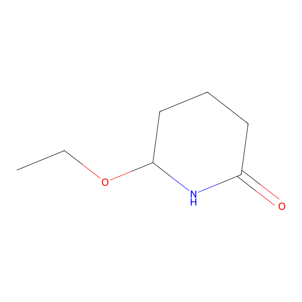 2-Piperidinone, 6-ethoxy- molecular structure, CAS 39662-64-1