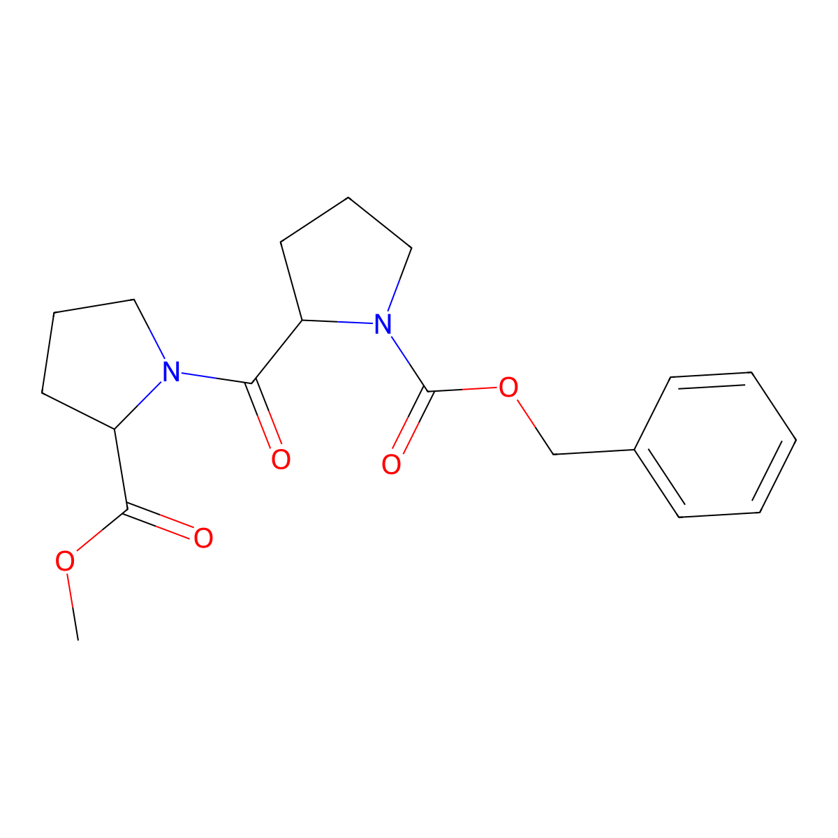 Methyl (R)-1-[(S)-1-Cbz-pyrrolidine-2-carbonyl]pyrrolidine-2-carboxylate molecular structure, CAS 39665-28-6