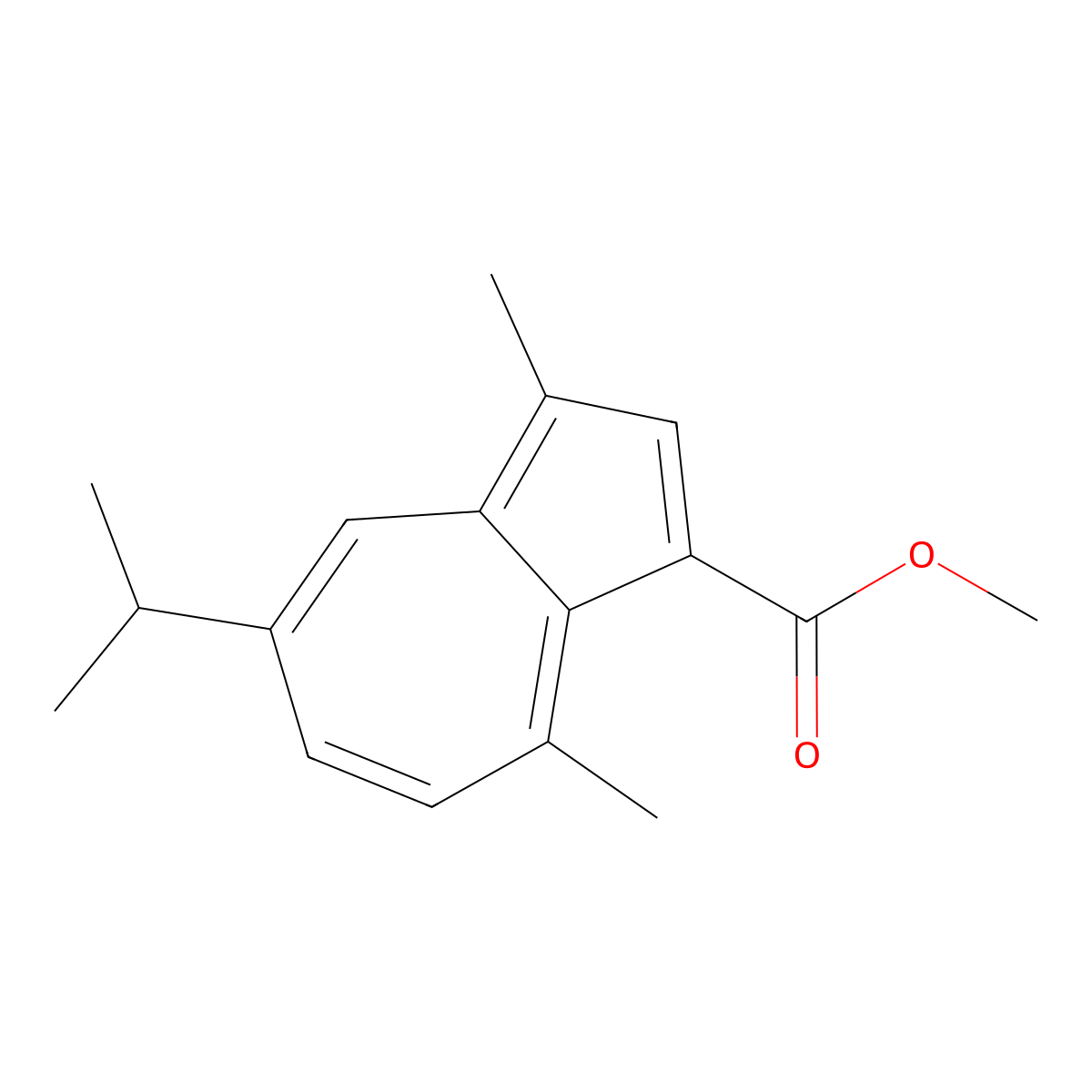 Methyl 5-isopropyl-3,8-dimethylazulene-1-carboxylate molecular structure, CAS 39665-58-2