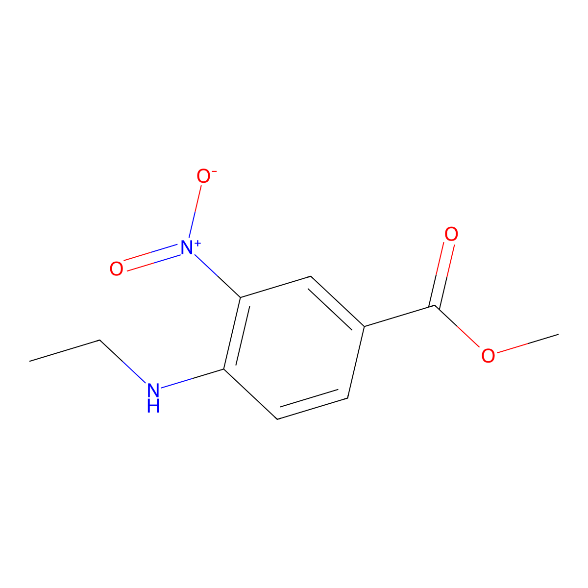 Methyl 4-(ethylamino)-3-nitrobenzoate molecular structure, CAS 396652-42-9