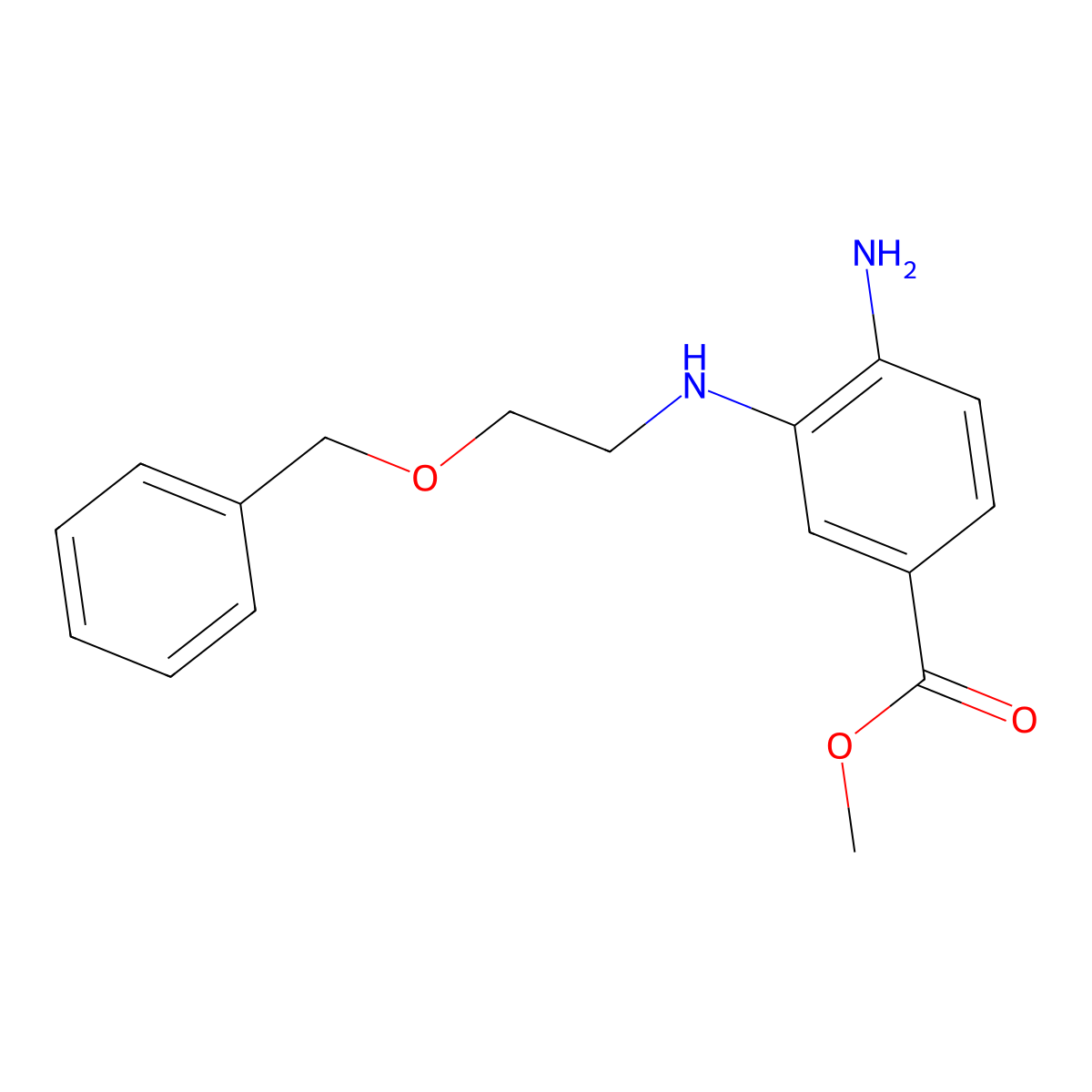 Methyl 4-amino-3-{[2-(benzyloxy)ethyl]amino}benzoate molecular structure, CAS 396652-49-6