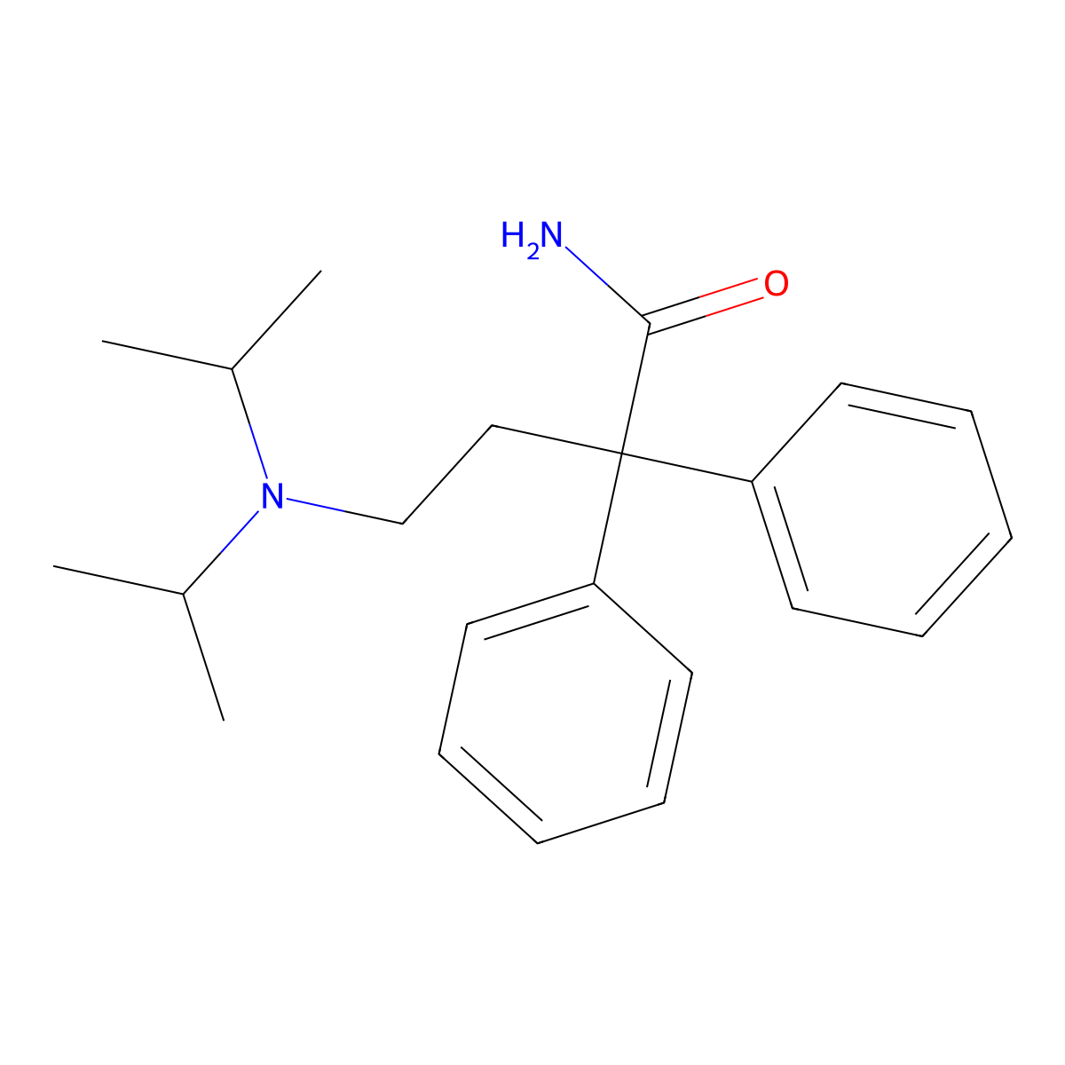 Butyramide, 4-diisopropylamino-2,2-diphenyl- molecular structure, CAS 39666-27-8