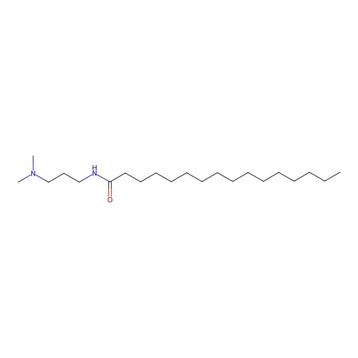Palmitamidopropyl Dimethylamine molecular structure, CAS 39669-97-1