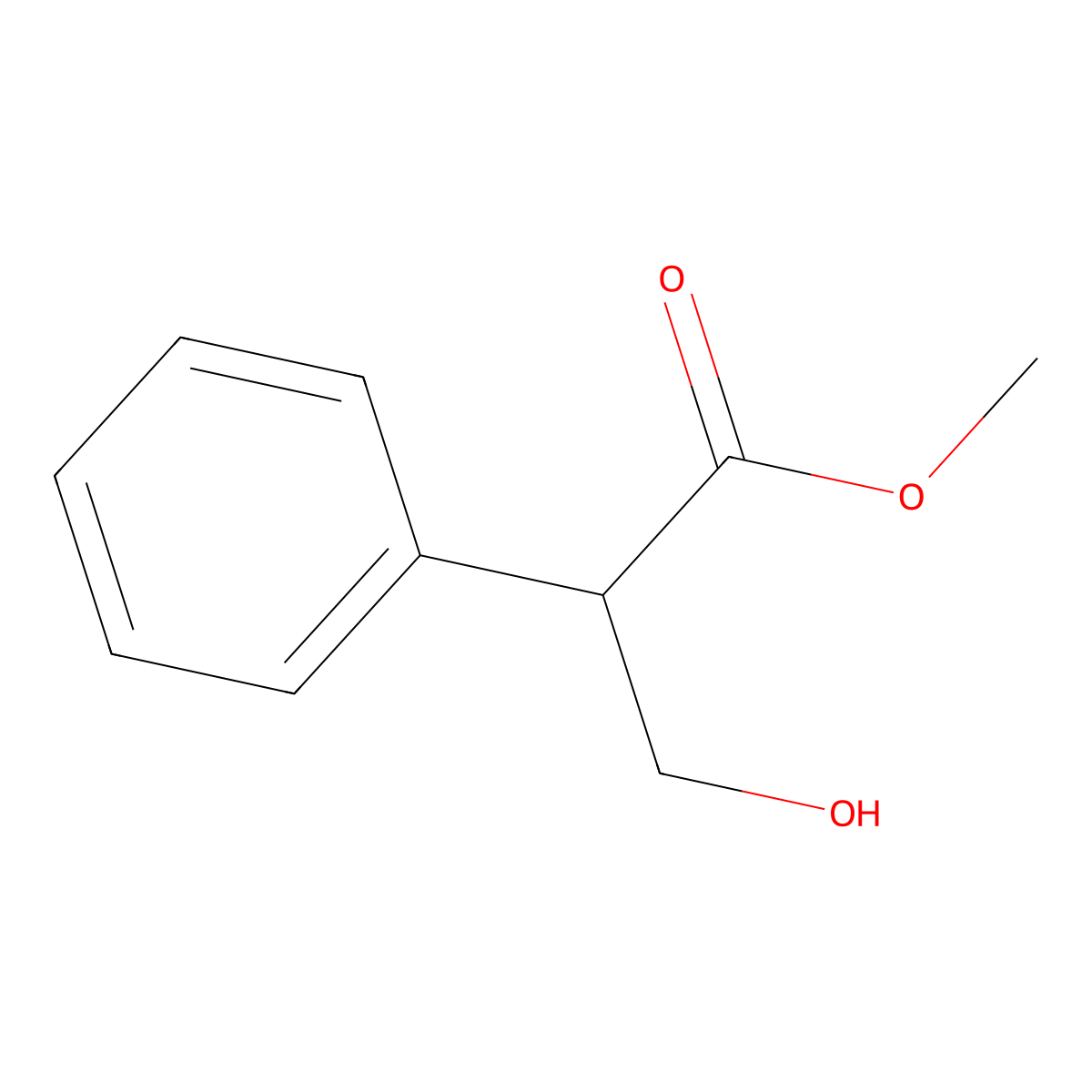 Methyl 3-hydroxy-2-phenylpropanoate molecular structure, CAS 3967-53-1