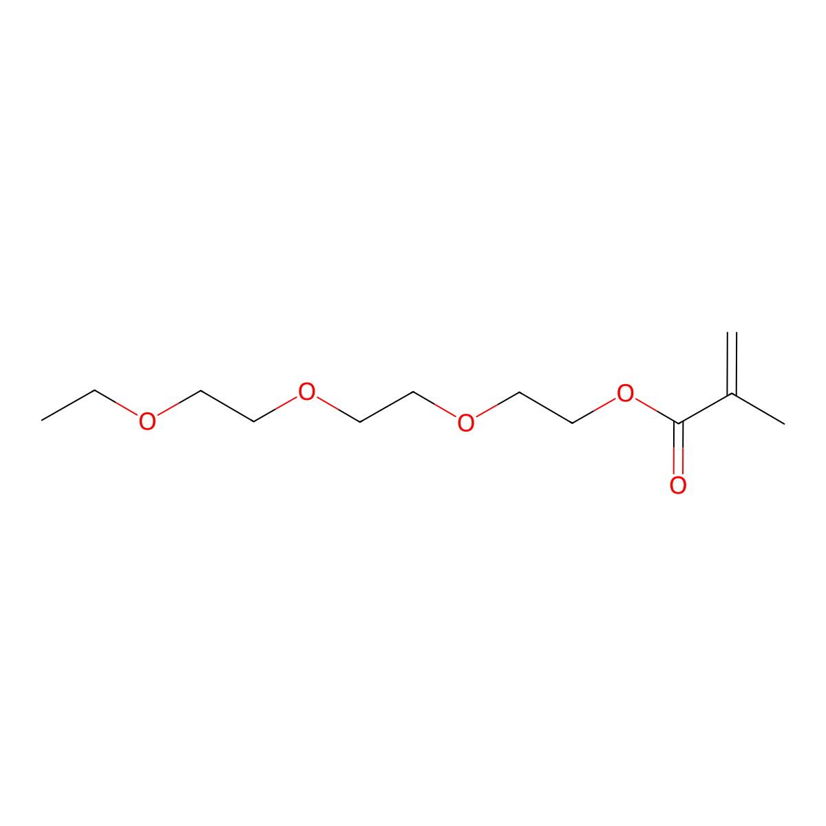 2-Propenoic acid, 2-methyl-, 2-(2-(2-ethoxyethoxy)ethoxy)ethyl ester molecular structure, CAS 39670-09-2