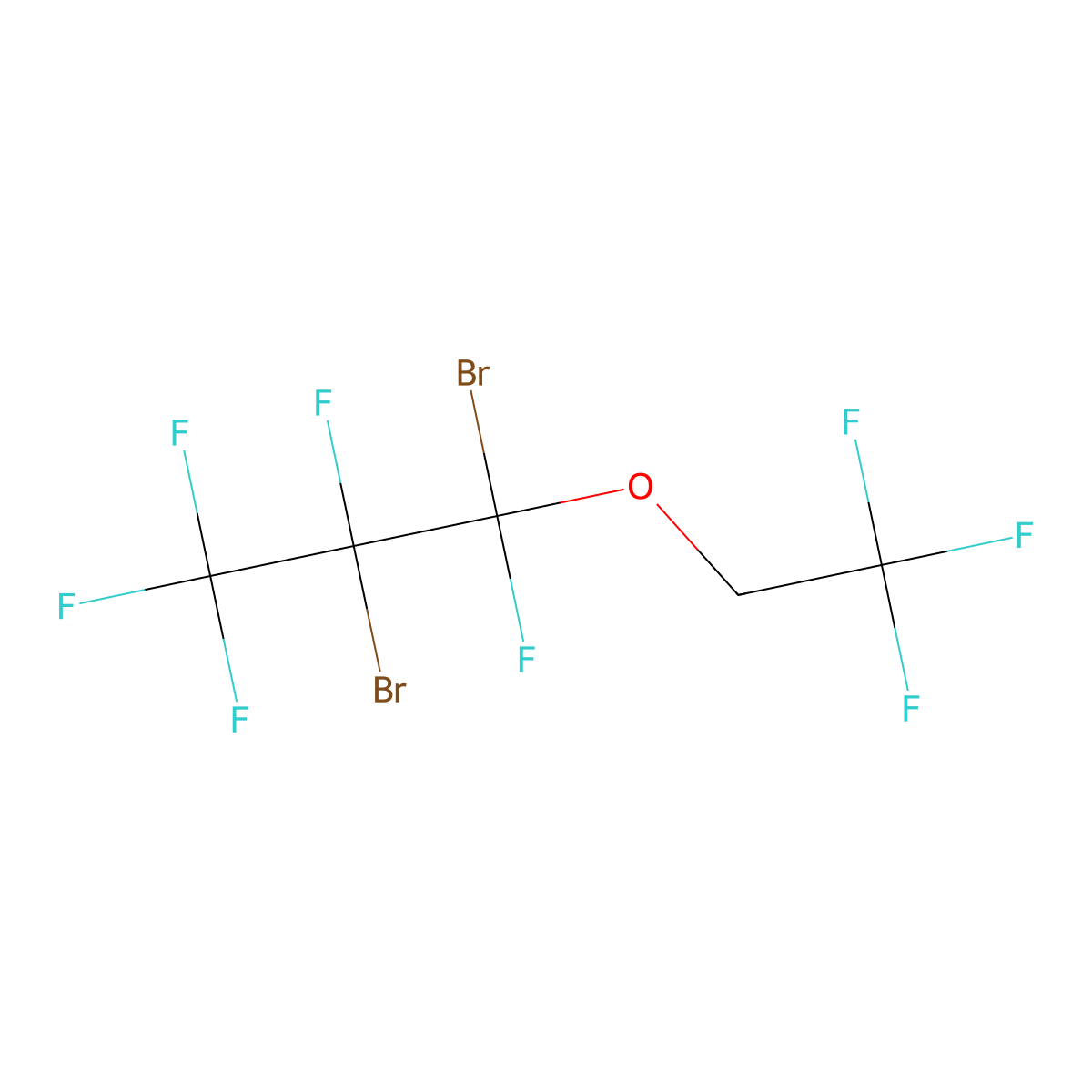 1,2-Dibromo-1,2,3,3,3-pentafluoro-1-(2,2,2-trifluoroethoxy)propane molecular structure, CAS 396716-52-2
