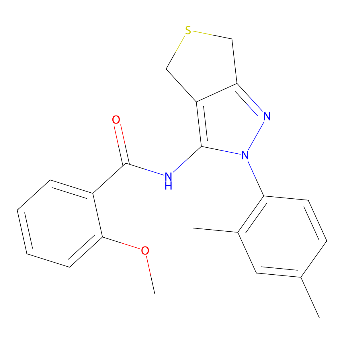 N-(2-(2,4-dimethylphenyl)-4,6-dihydro-2H-thieno[3,4-c]pyrazol-3-yl)-2-methoxybenzamide molecular structure, CAS 396720-73-3