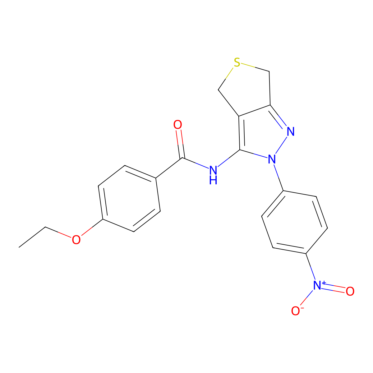 4-ethoxy-N-[2-(4-nitrophenyl)-4,6-dihydrothieno[3,4-c]pyrazol-3-yl]benzamide molecular structure, CAS 396720-82-4