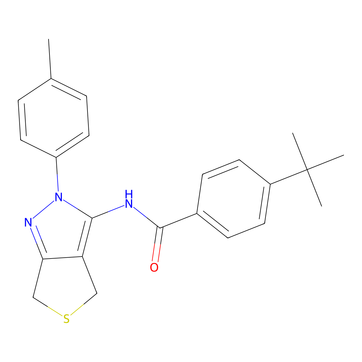 4-(tert-butyl)-N-(2-(p-tolyl)-4,6-dihydro-2H-thieno[3,4-c]pyrazol-3-yl)benzamide molecular structure, CAS 396720-94-8