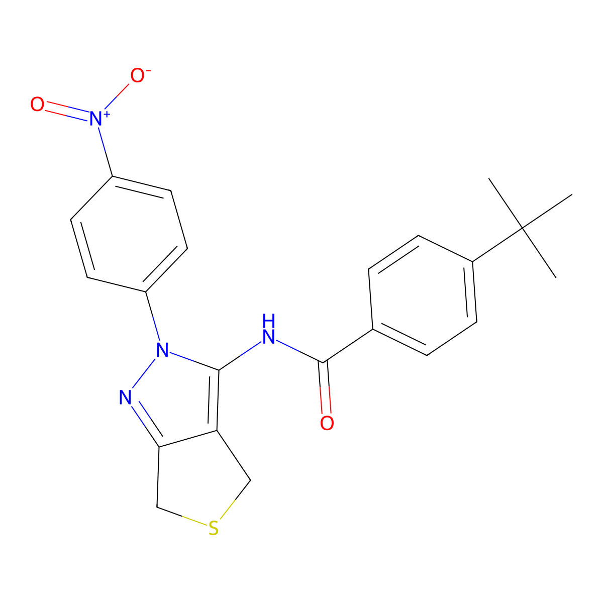 4-tert-butyl-N-[2-(4-nitrophenyl)-4,6-dihydrothieno[3,4-c]pyrazol-3-yl]benzamide molecular structure, CAS 396720-95-9