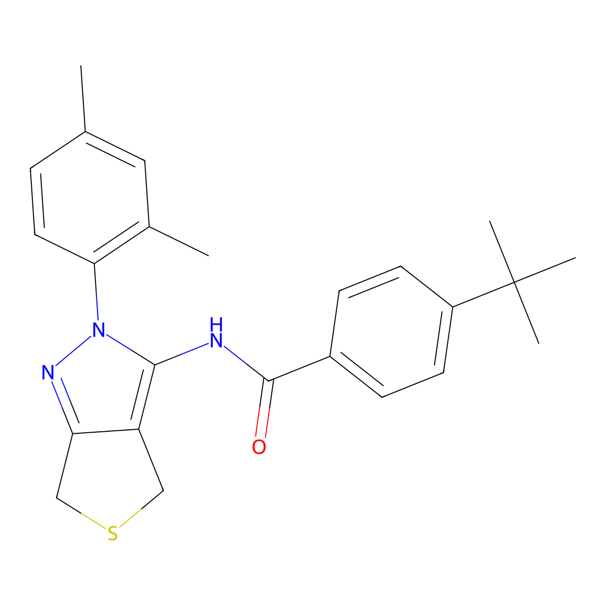 4-tert-butyl-N-[2-(2,4-dimethylphenyl)-4,6-dihydrothieno[3,4-c]pyrazol-3-yl]benzamide molecular structure, CAS 396720-97-1